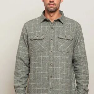 Musk Ox The Relaxed Flannel Moss Windowpane‎ Medium New With Tags